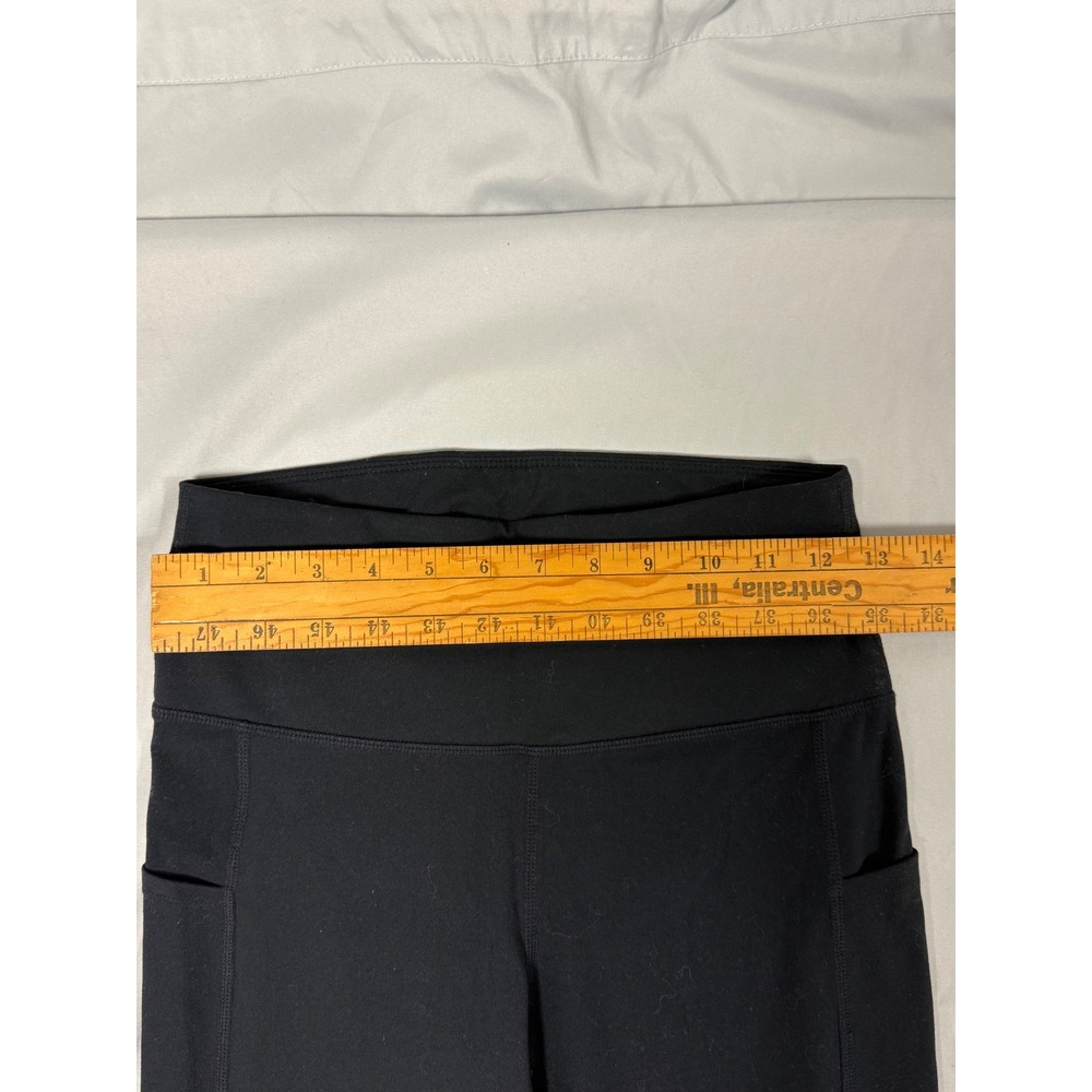 Women's Black High Waisted Athletic Leggings with Side Pockets Size Small J4 - Picture 2 of 6